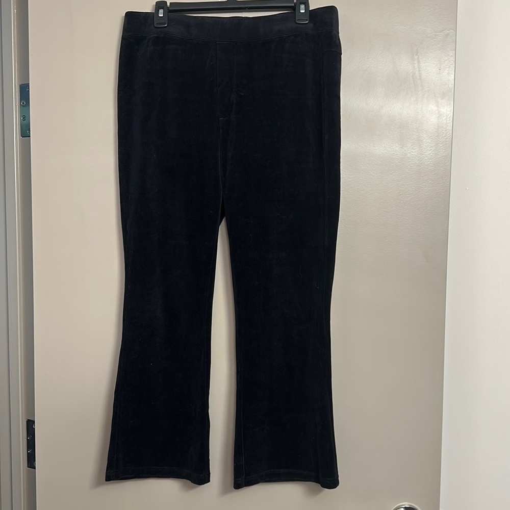 Pam and Gela Black Velvet Track Pants